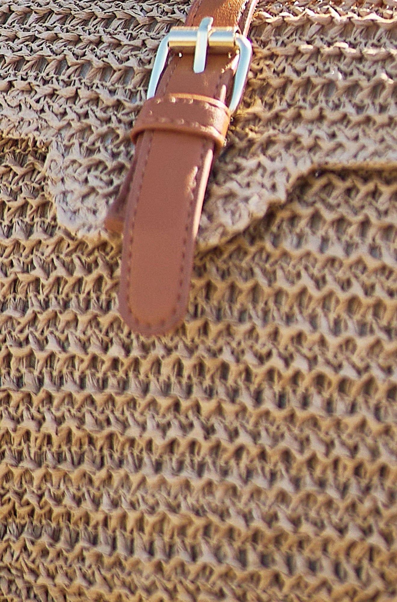 The Raffia Crossbody – Woven with Faux Leather Trim