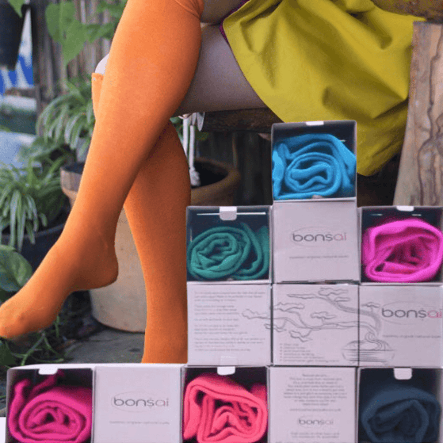 Knee-High Bamboo Thermal Socks - Wellington Boots Socks Organic Thermal - Pink Punch