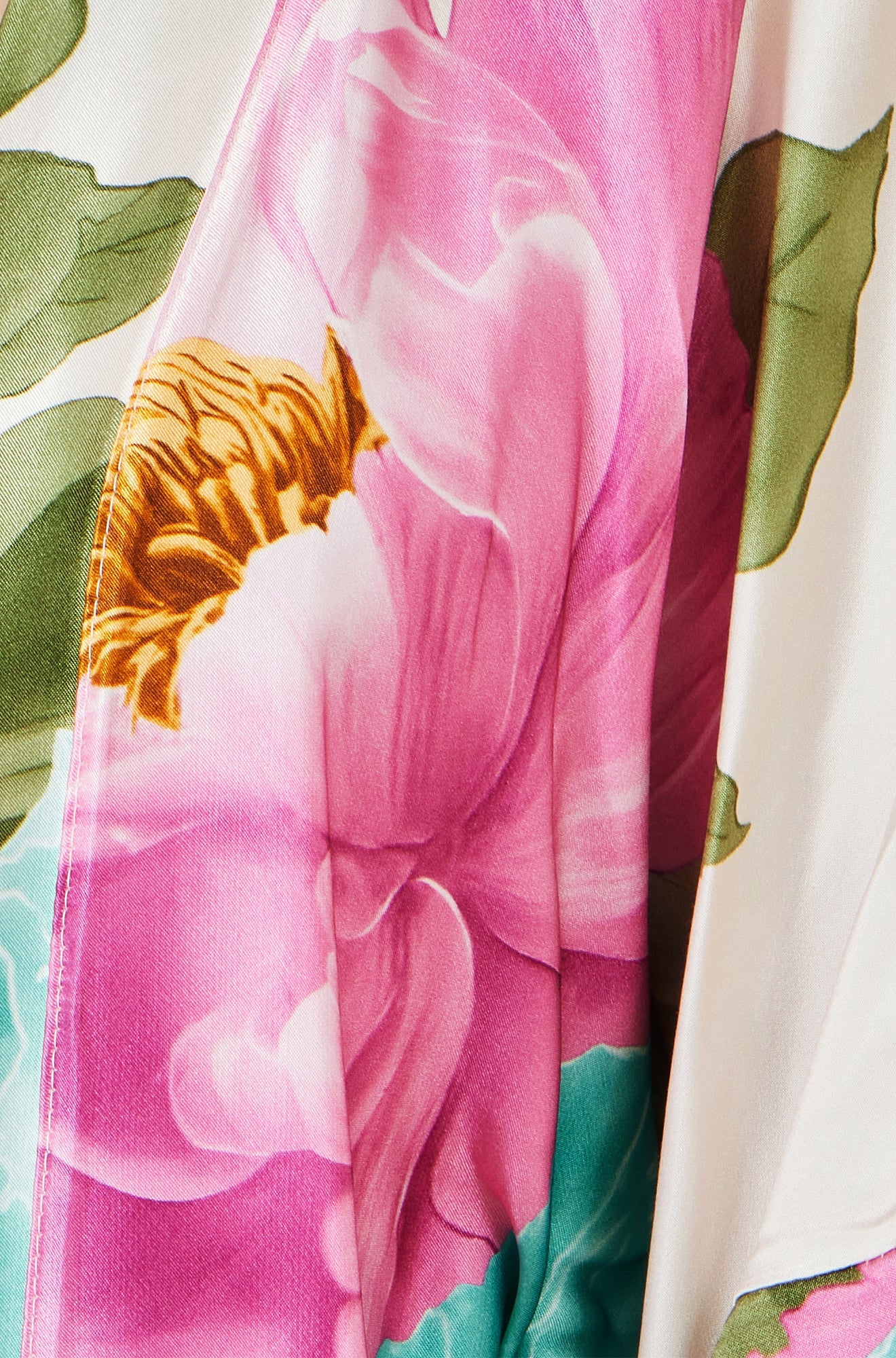 Ivory Floral Print Relaxed Kimono