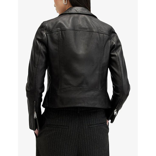 Slim-Fit Leather Jacket for Women