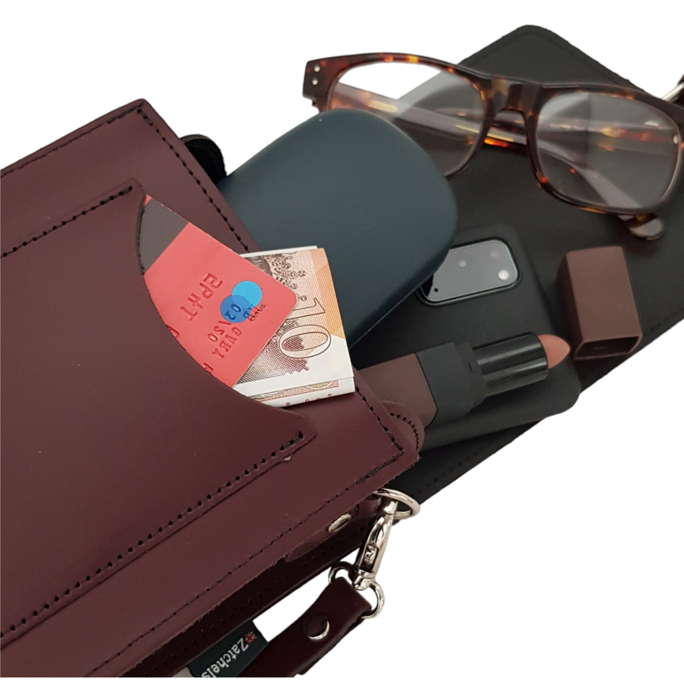Handmade Leather Festival Phone Bag – Cream