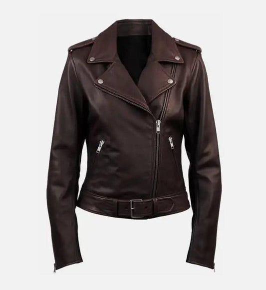 Women's Dark Brown Leather Jacket