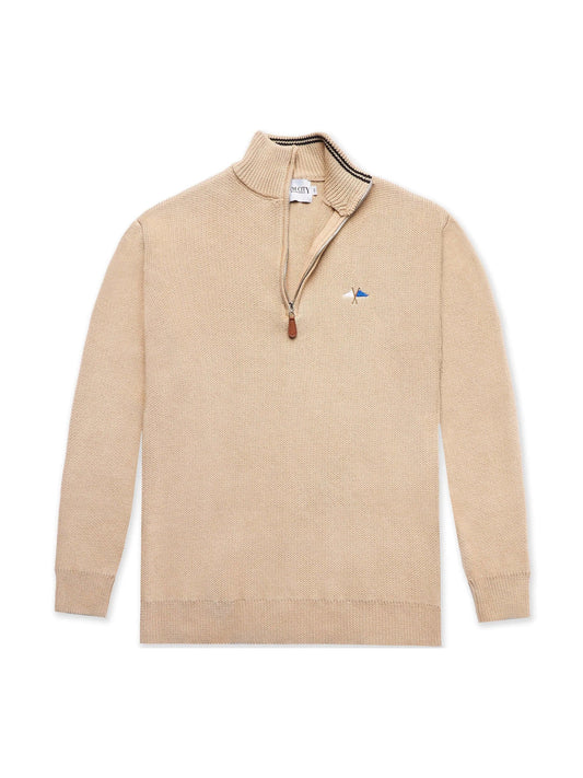 Knit 1/4 Zip Beige - Bascora