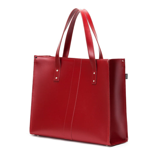 Handmade Leather Shopper – Red