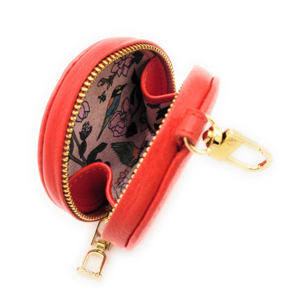 Ivy Leather Zip Top Coin Purse - Red - Bascora