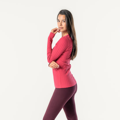 Organic Cotton Ribbed Long Sleeve T-Shirt – Women's