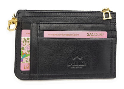 Saddler Piper Leather Top Zip Card Holder - Bascora