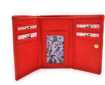 Ruby RFID Leather Wallet - Red - Bascora