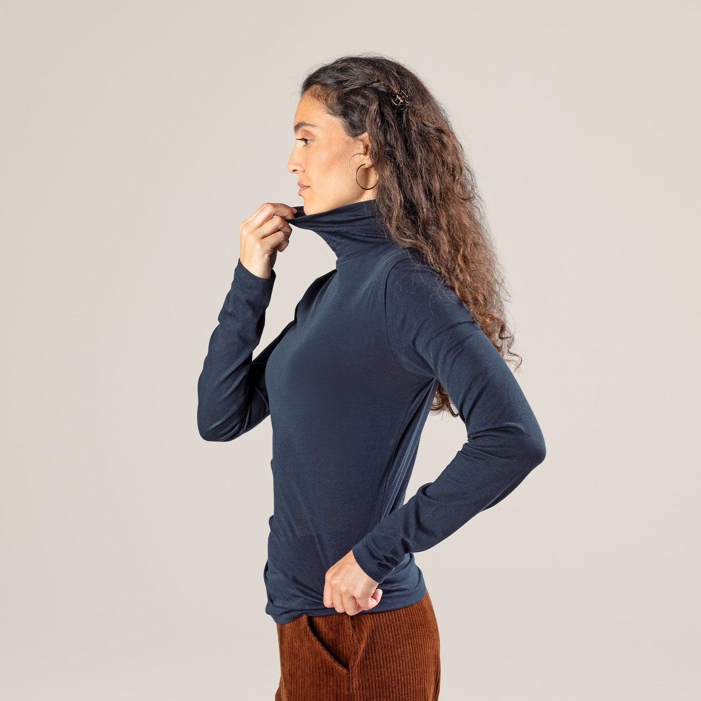 Organic Cotton Turtleneck T-Shirt – Women's
