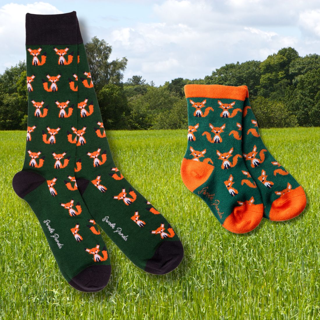 Fox Matching Bamboo Socks – Adult & Child