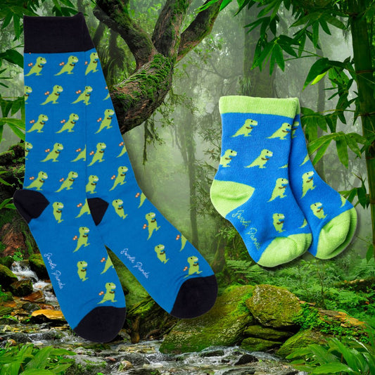 Roar Together – T-Rex Matching Bamboo Socks