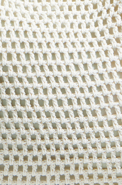 Yumi Ivory Crochet Shoulder Bag – Faux Leather Straps