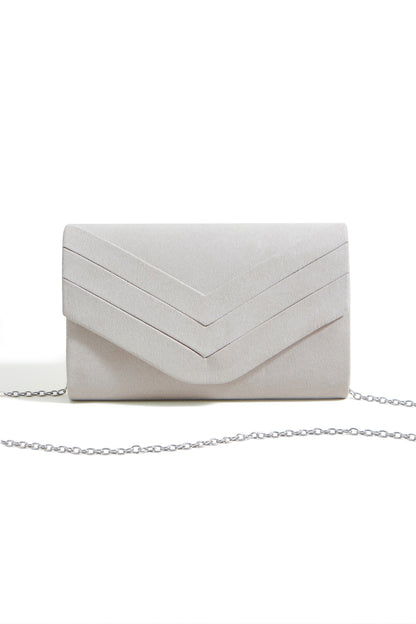 Ivory Shimmer Envelope Clutch Bag