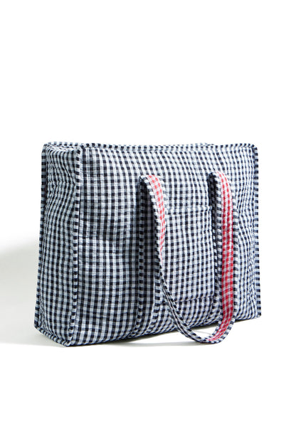 The Gingham Quilted Shopper – Black