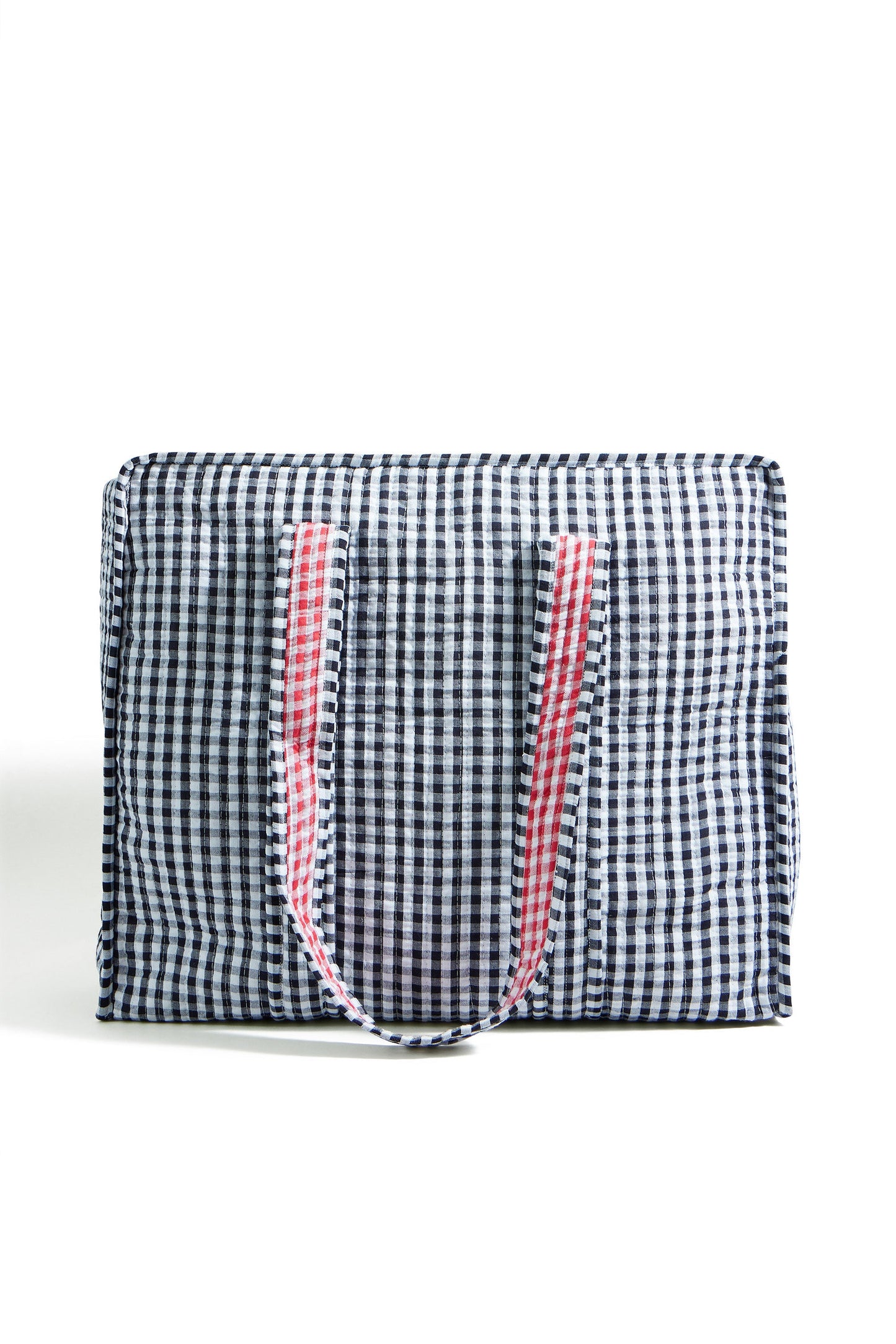 The Gingham Quilted Shopper – Black