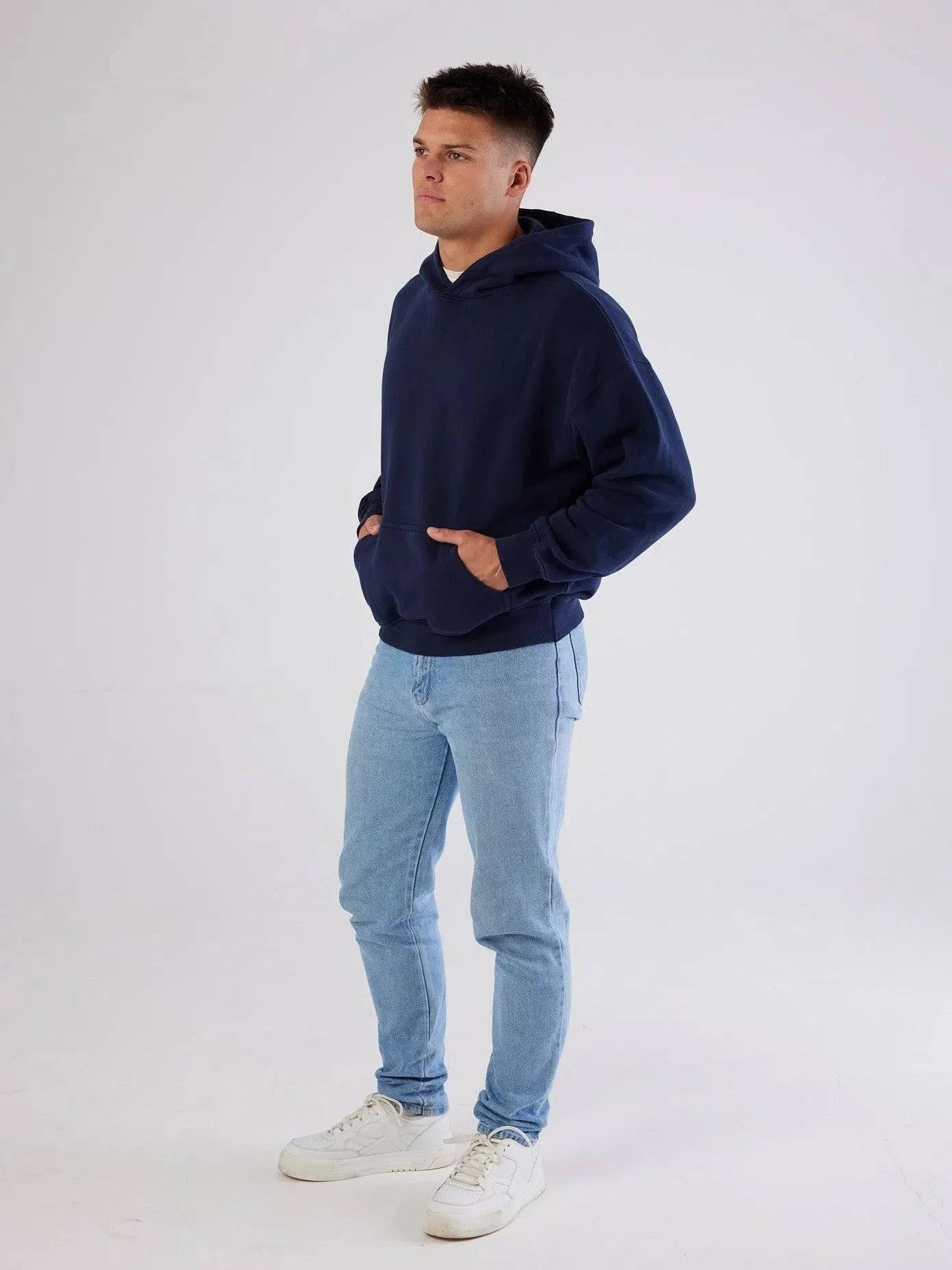 Monaco Heavyweight Hoodie Navy - Bascora