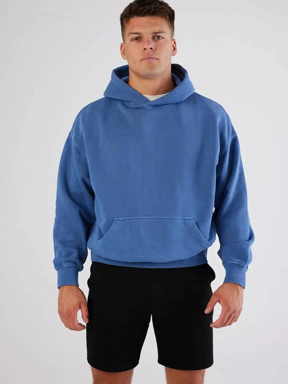 Antibes Heavyweight Hoodie Blue - Bascora