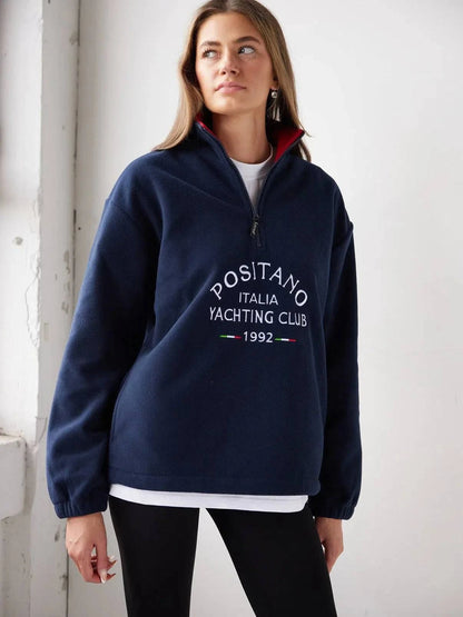 Positano Yacht Fleece Navy - Bascora