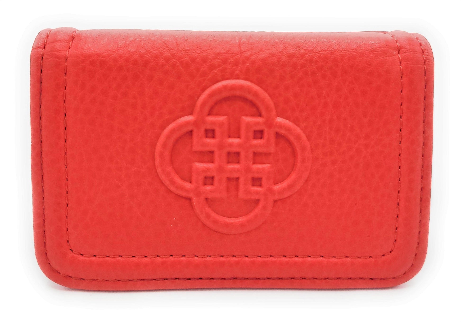 Jade RFID Leather Card Holder - Red - Bascora