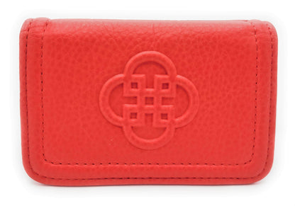 Jade RFID Leather Card Holder - Red - Bascora