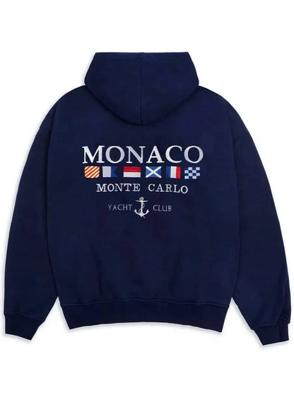 Monaco Heavyweight Hoodie Navy - Bascora