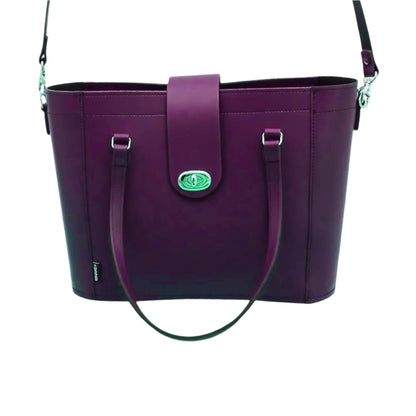 Leather Mini Twist Lock Shopper Bag – Purple