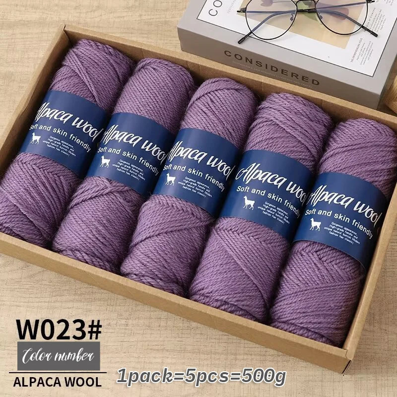 Coarse Alpaca Wool Yarn – 5 x 100g Skeins (500g)
