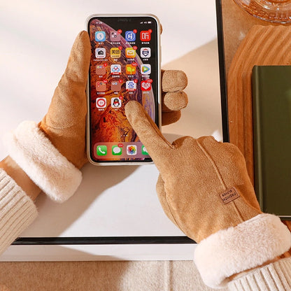 Women's Suede Leather Touchscreen Gloves