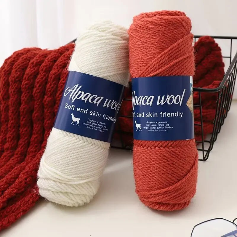 Coarse Alpaca Wool Yarn – 5 x 100g Skeins (500g)