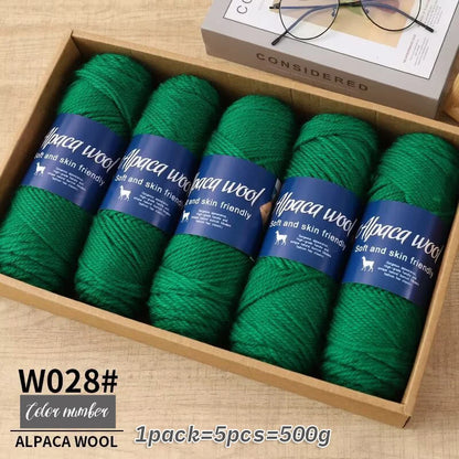 Coarse Alpaca Wool Yarn – 5 x 100g Skeins (500g)