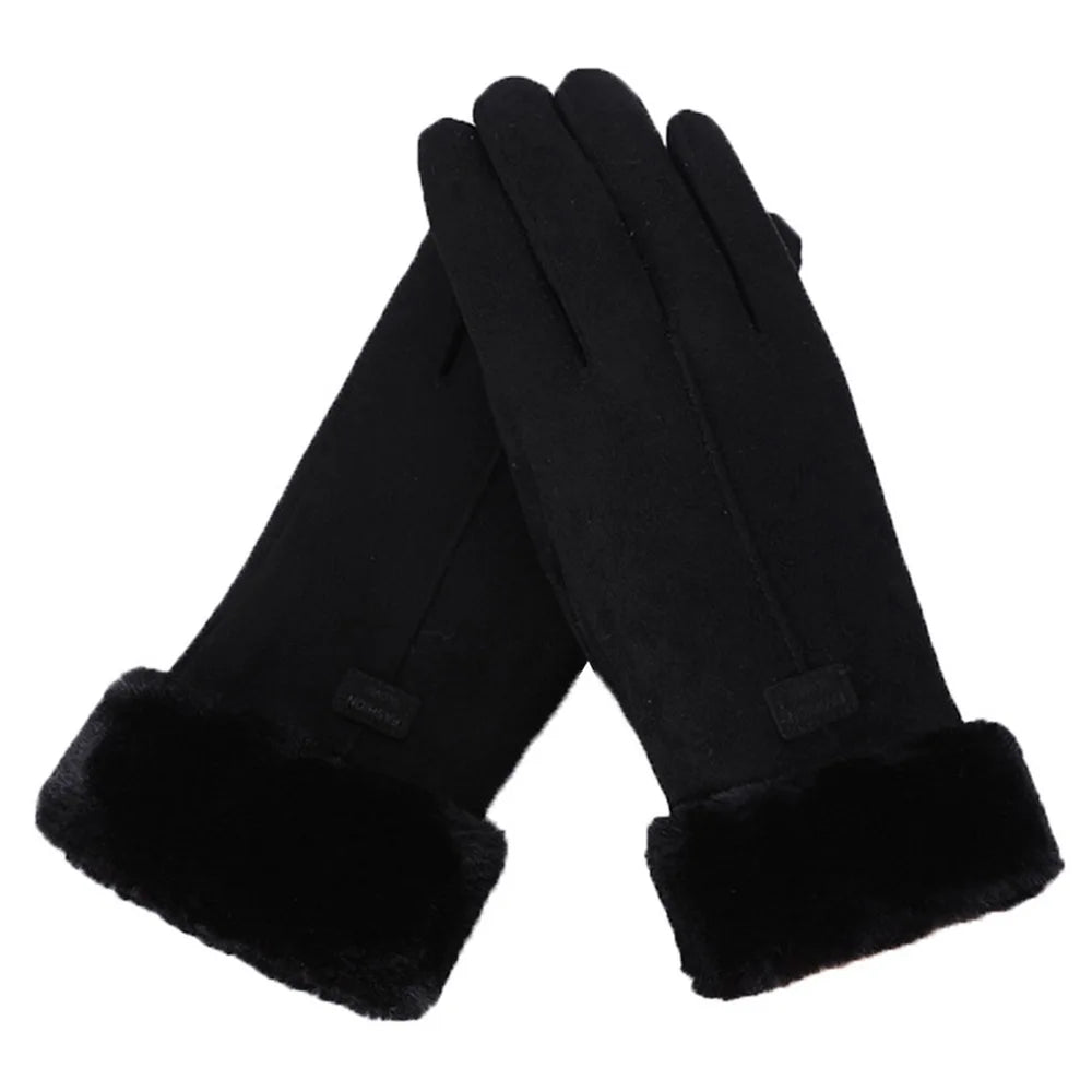 Women's Suede Leather Touchscreen Gloves
