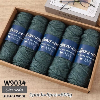 Coarse Alpaca Wool Yarn – 5 x 100g Skeins (500g)