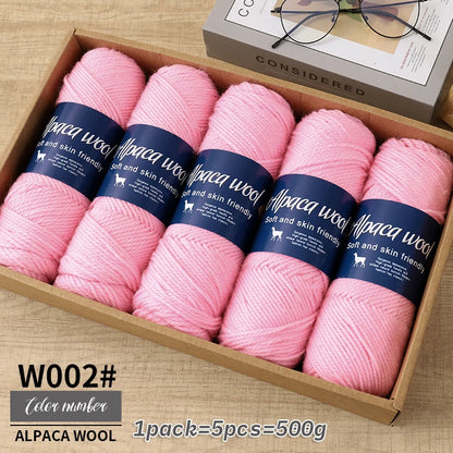 Coarse Alpaca Wool Yarn – 5 x 100g Skeins (500g)