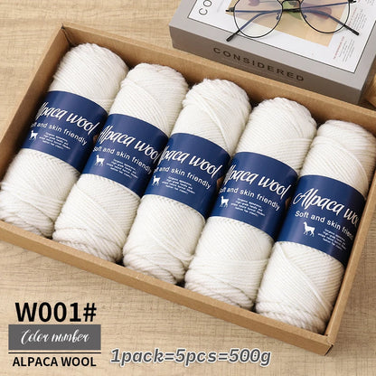 Coarse Alpaca Wool Yarn – 5 x 100g Skeins (500g)