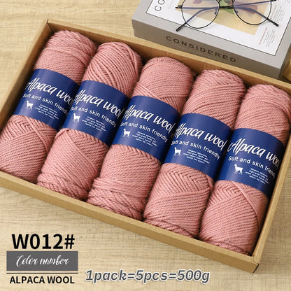 Coarse Alpaca Wool Yarn – 5 x 100g Skeins (500g)