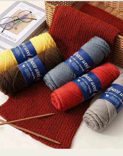 Coarse Alpaca Wool Yarn – 5 x 100g Skeins (500g)