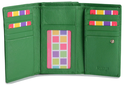 Paula RFID Leather Trifold Purse - Bascora