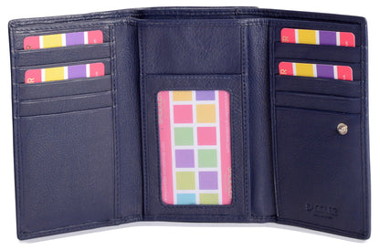 Paula RFID Leather Trifold Purse - Bascora
