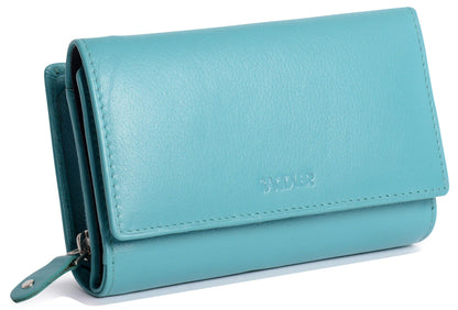 Paula RFID Leather Trifold Purse - Bascora