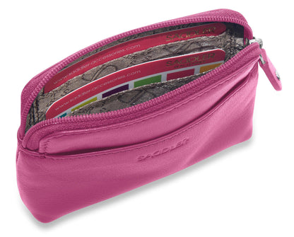 Pia RFID Leather Zip-Top Purse - Bascora