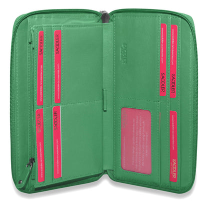 Sophia RFID Leather Zip Around Purse - Bascora