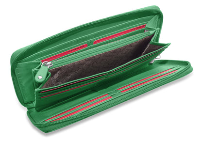Sophia RFID Leather Zip Around Purse - Bascora