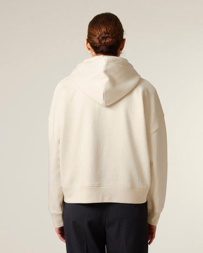 Organic Dropped Shoulder Zipped Hoodie - Womens