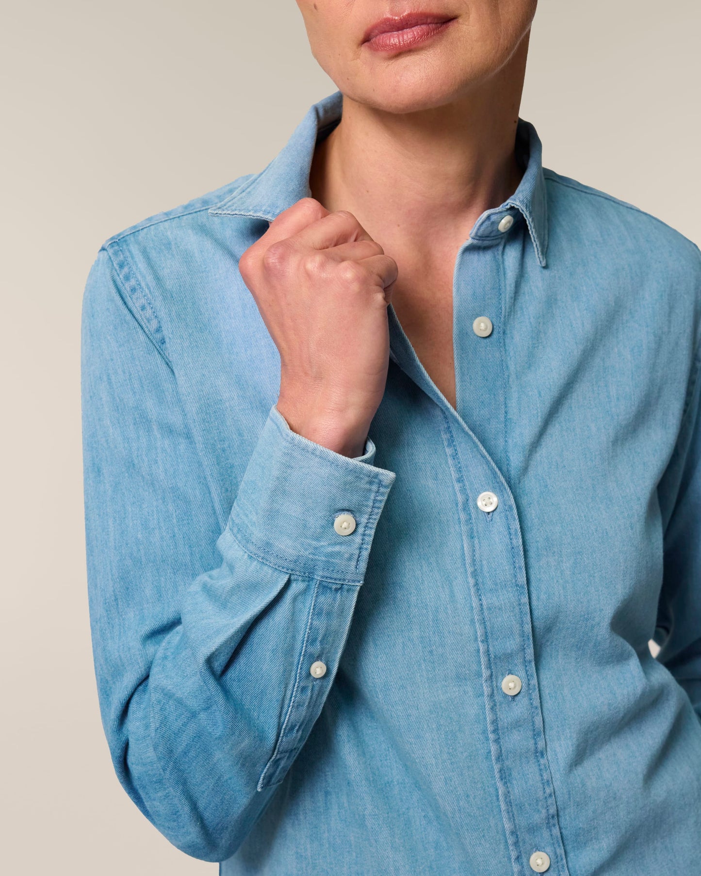 Organic Cotton Long Sleeve Denim Shirt – Women's