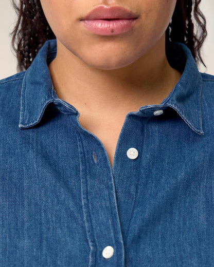 Organic Cotton Long Sleeve Denim Shirt – Women's