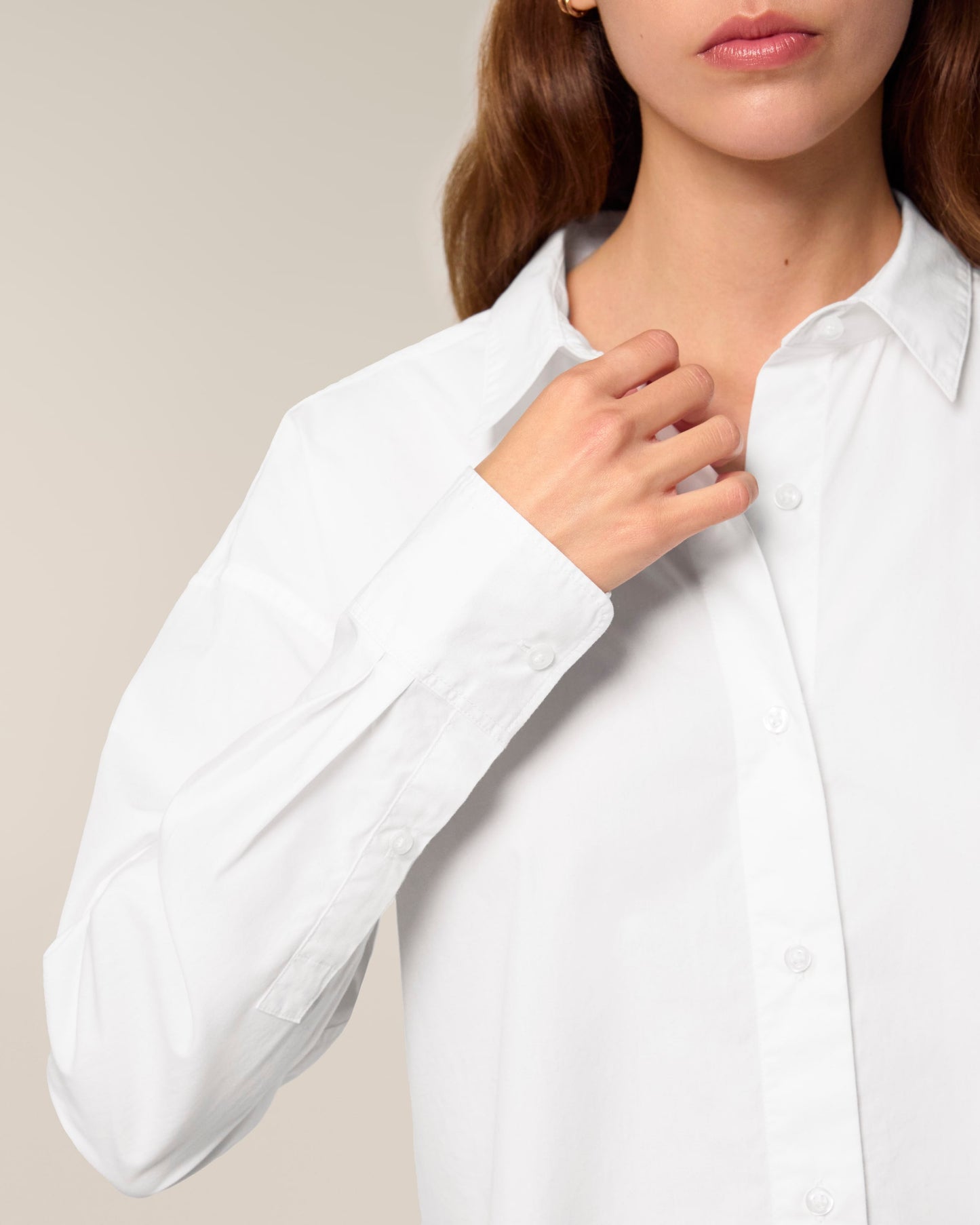 Organic Poplin Long Sleeve Shirt - Womens