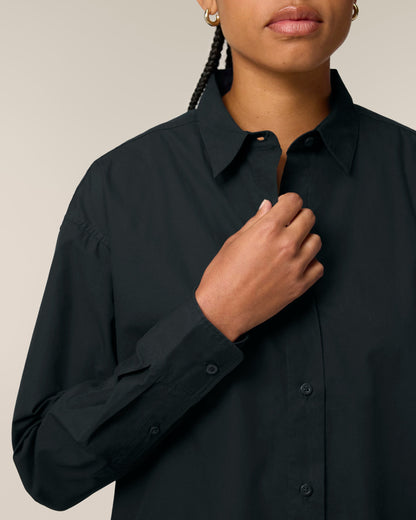 Organic Poplin Long Sleeve Shirt - Womens