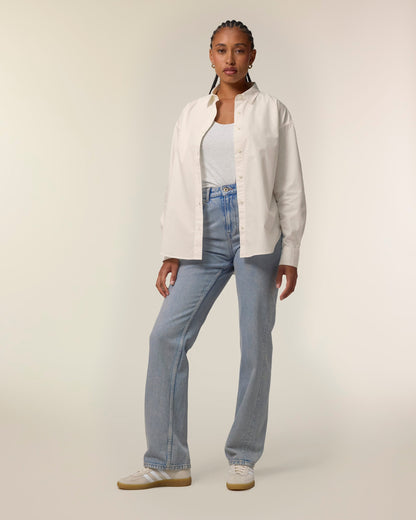 Organic Poplin Long Sleeve Shirt - Womens