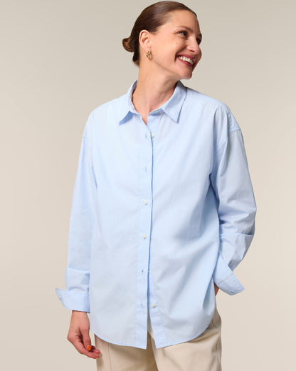 Organic Poplin Long Sleeve Shirt - Womens