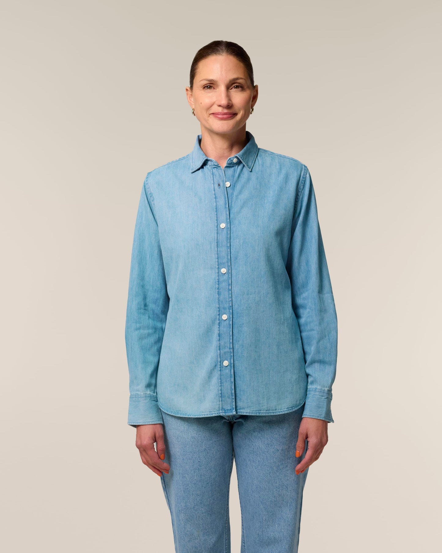 Organic Cotton Long Sleeve Denim Shirt – Women's